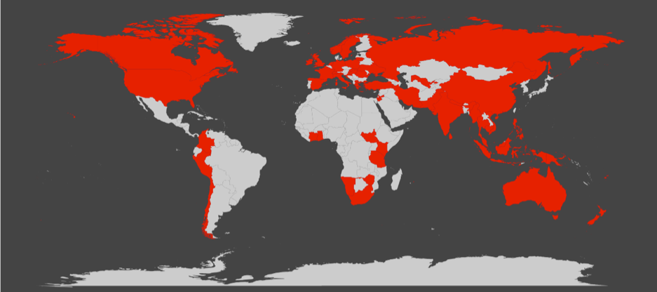 Birth countries of study participants.